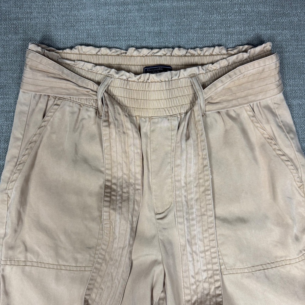 Abercrombie & Fitch Women's Beige Paperbag Waist Jogger Pants Size Small - Picture 10 of 10